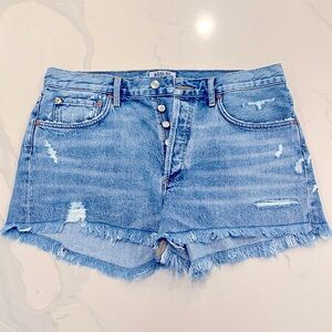 Agolde Light Blue Denim Shorts